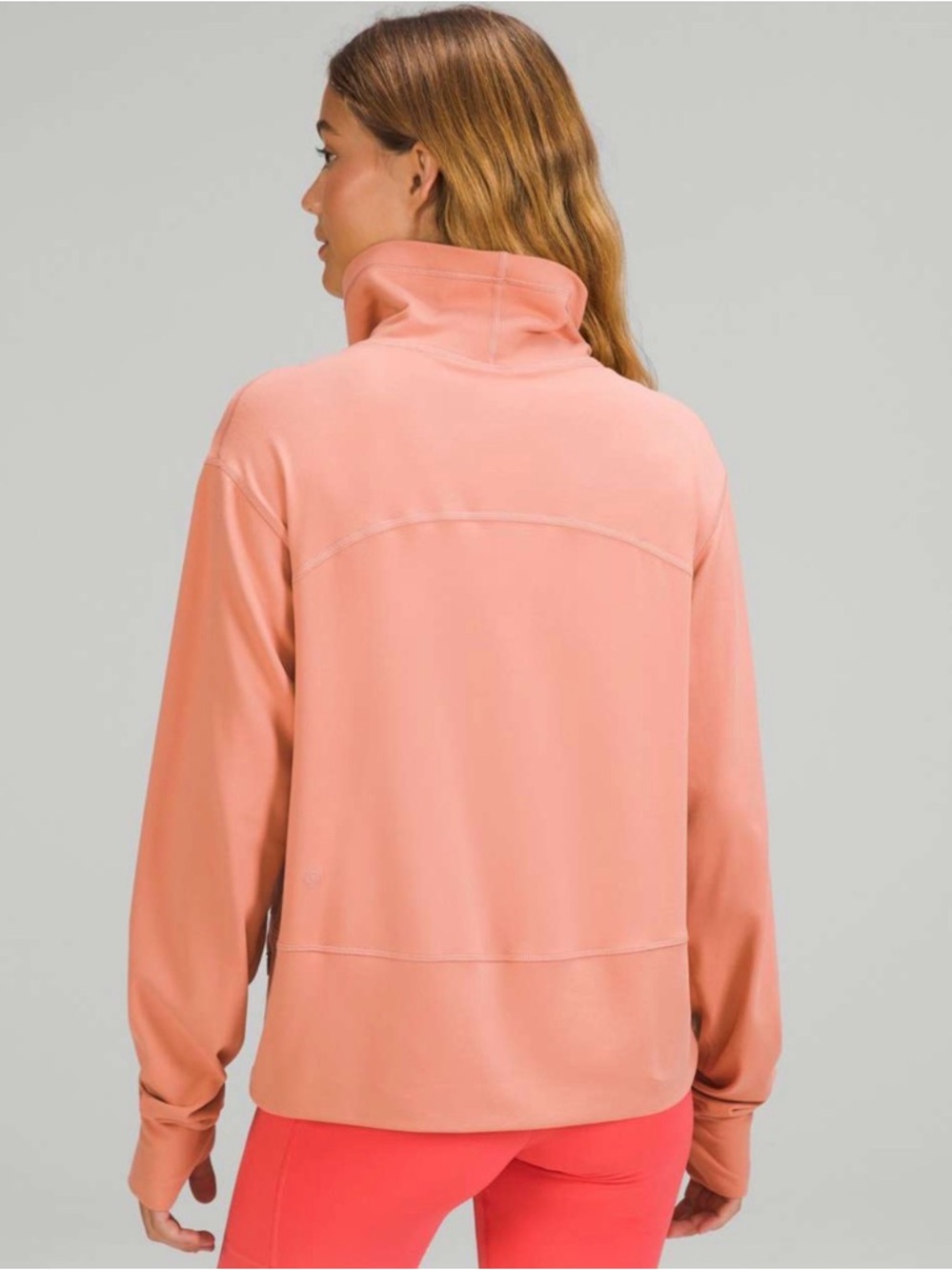 Lululemon Ready to Rulu Funnel Neck Pullover - Peach Pink Savannah - Size 6 EUC - Picture 2 of 9